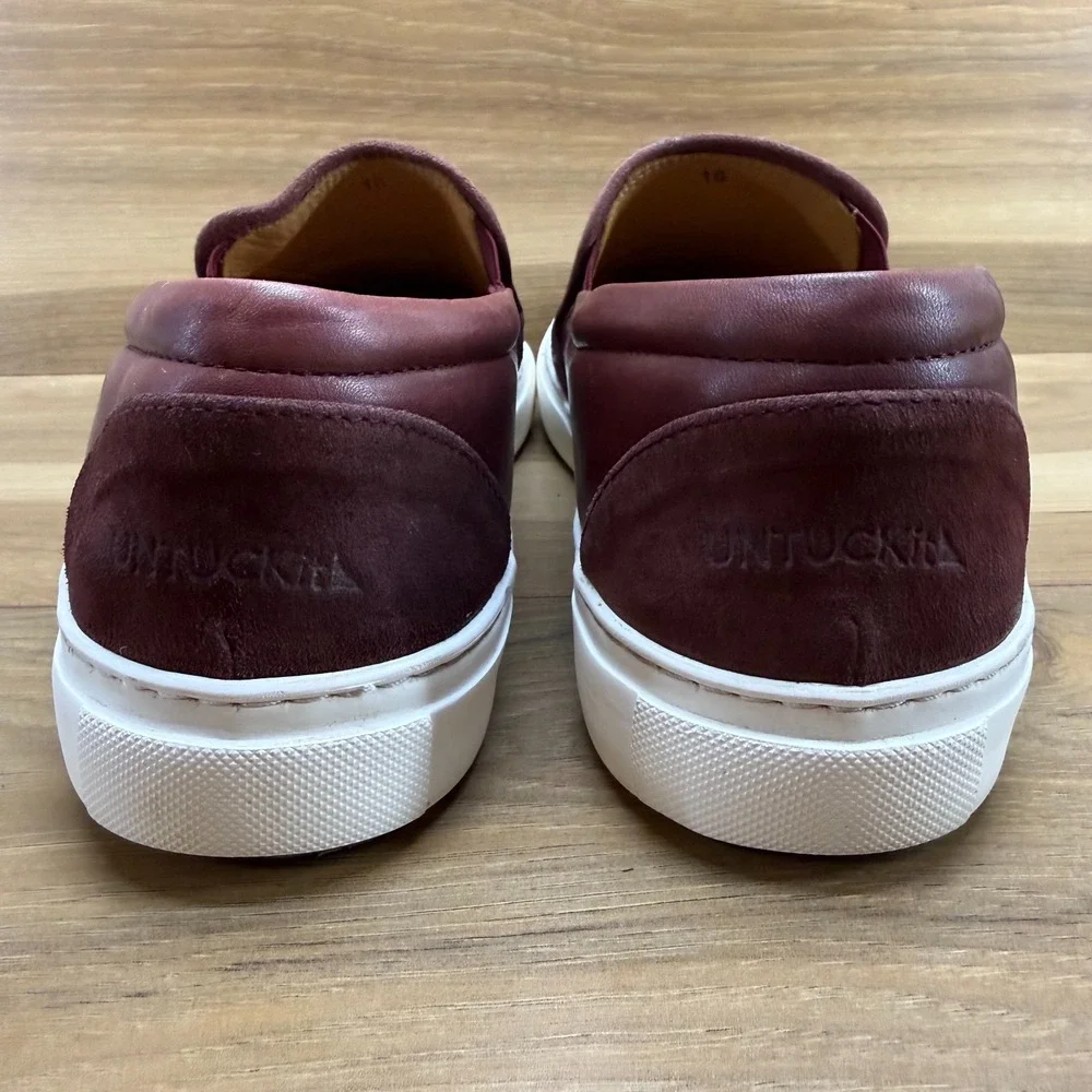 UNTUCKIT Suede Brown Mens 10 Slip On Sneakers Slip On Reddish brown